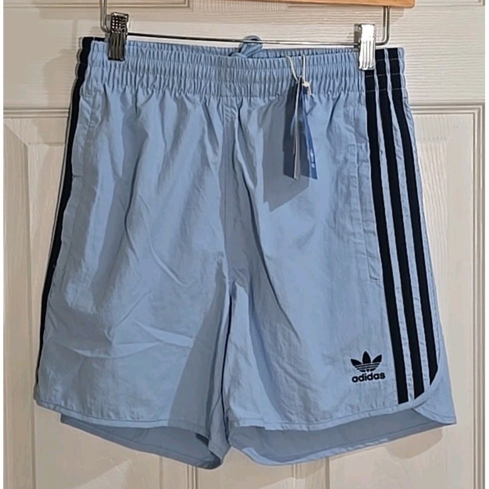 Adidas Sprinter Shorts SMALL Mens Light Blue Zipper Pockets JW6475 NEW